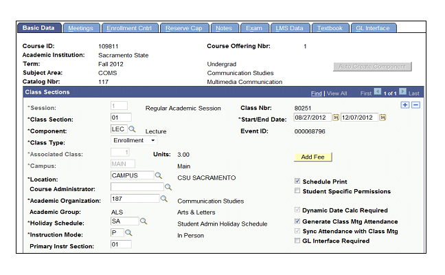 Figure 7:  Basic Data tab.