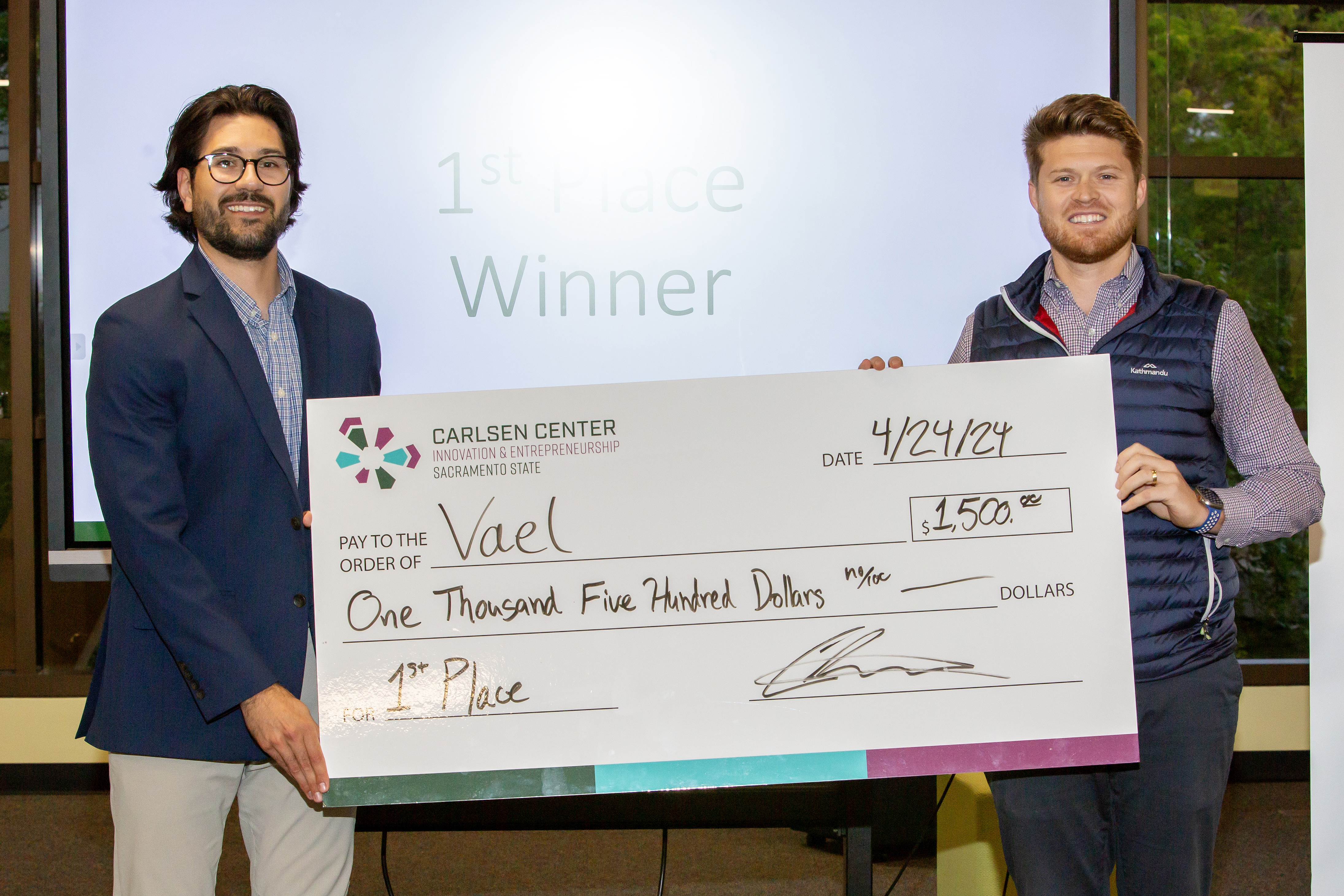 1st Place Winner: Garrett Gillette, founder of Vael