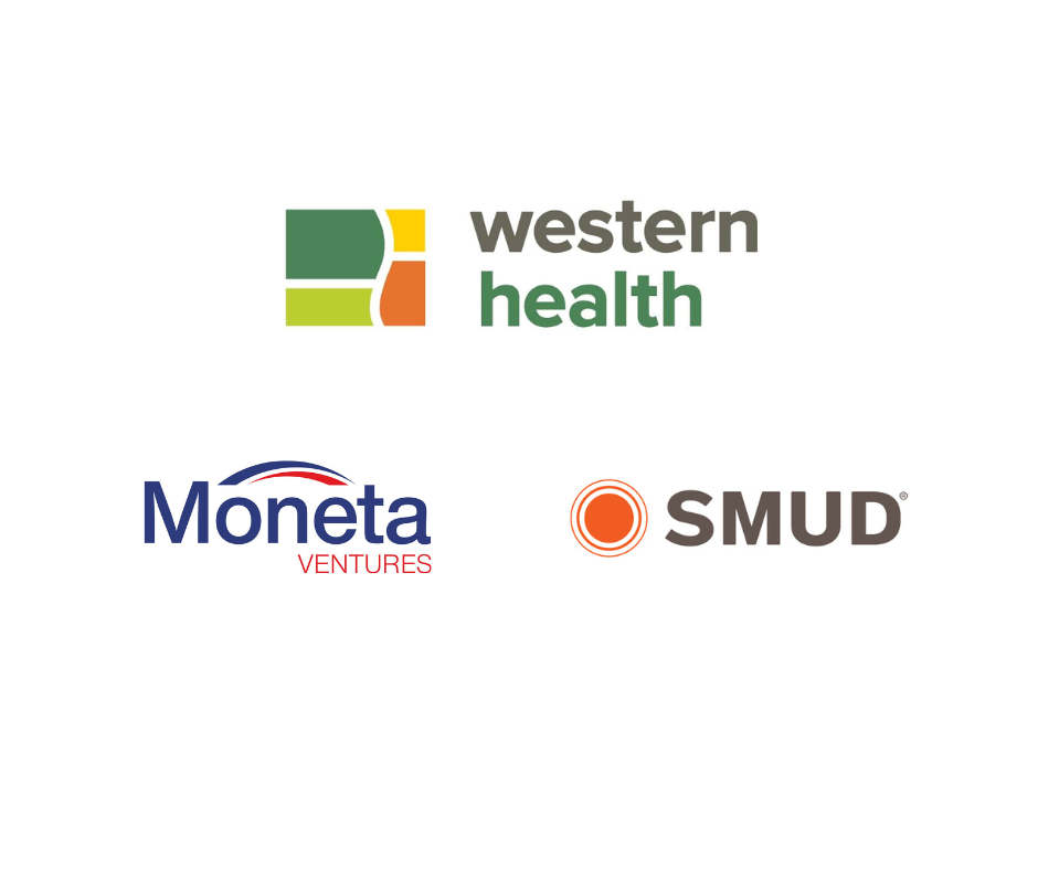 Sponsor Logos for SMUD, Western Health and Moneta Ventures