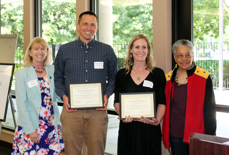 Sue Holl, Faculty Grant recipients Richard Armstrong and Kimberly Mulligan, and Fel Ramey Photo