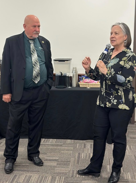 Sac State President Robert Nelsen and Professor Ann Moylan