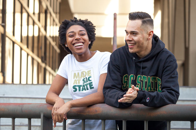 Two students sitting