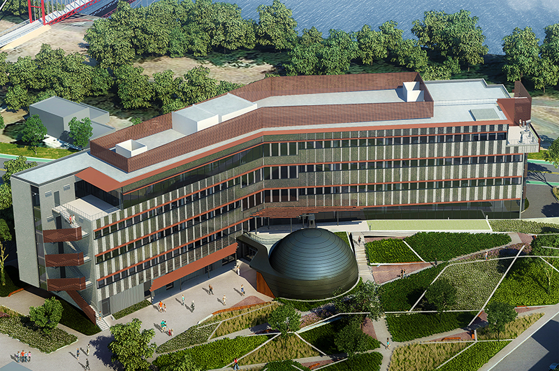 Overhead view of Ernest E. Tschannen Science Complex