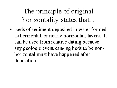b. principle of original horizontality