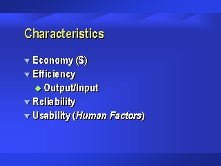 Characteristics