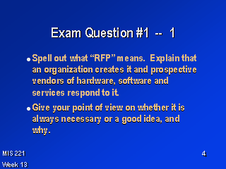 Exam Question #1 -- 1