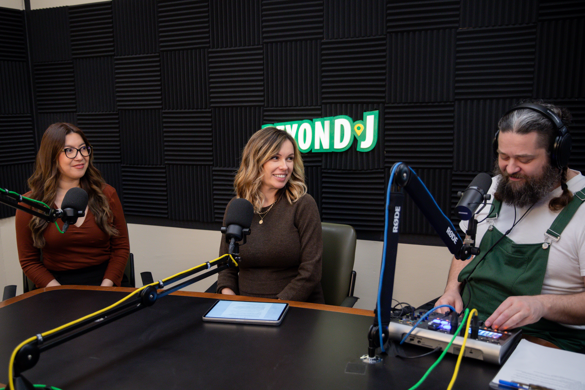 Kim Gomez, Basia Ellis and Phillip Altstatt in the Beyond J studio.