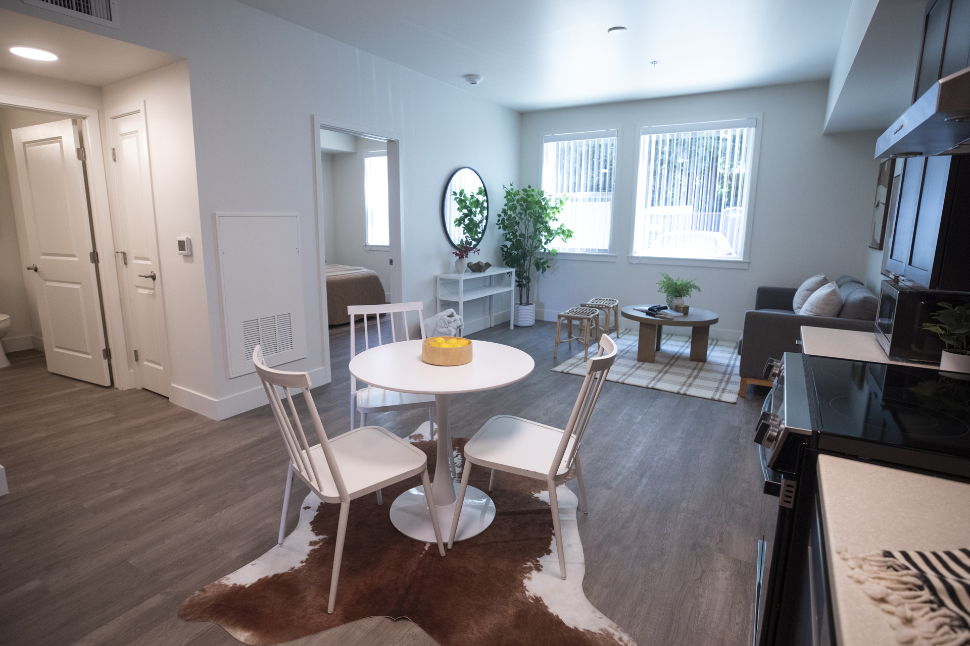 An inside view of a two-bedroom unit at Nine Ten Place.