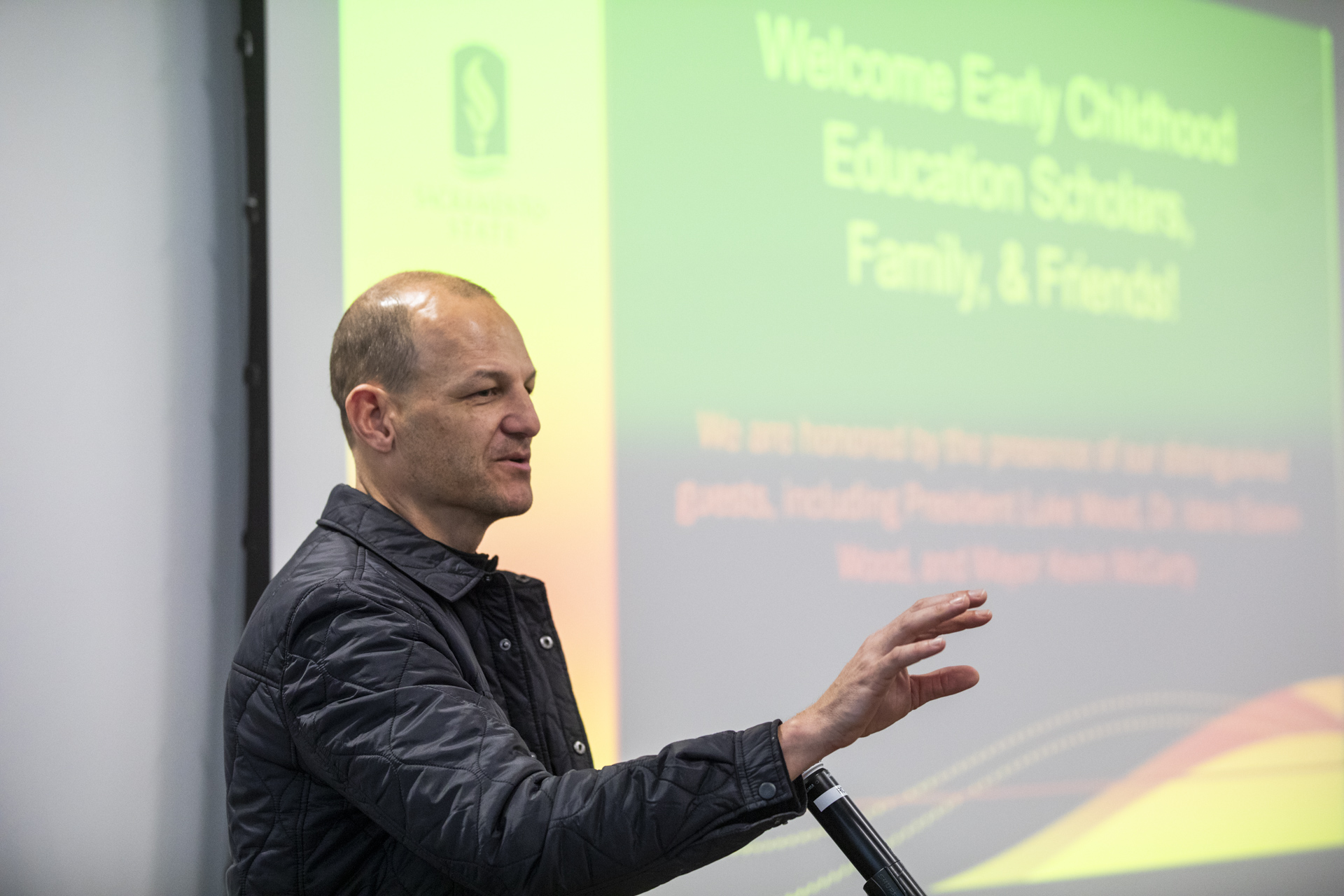 Sacramento Mayor Kevin McCarty speaks during an ECE scholarship event.