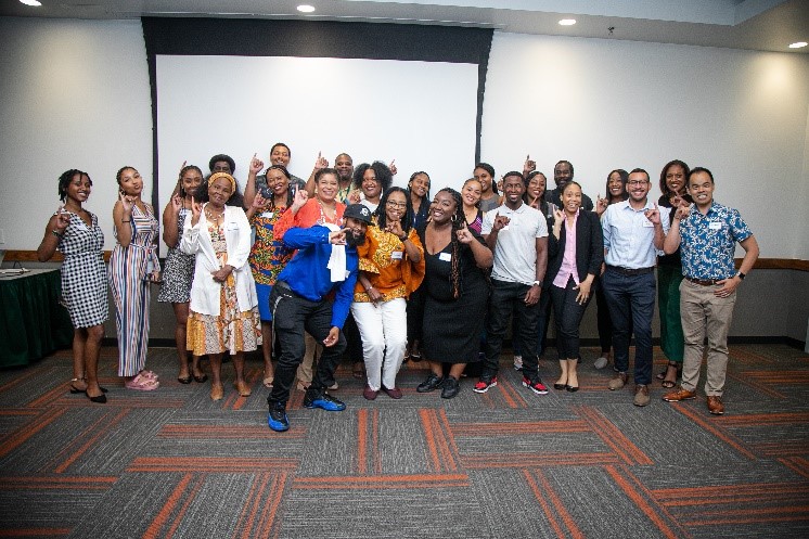 Image of Black Staff and Faculty Members celebrating the new school year