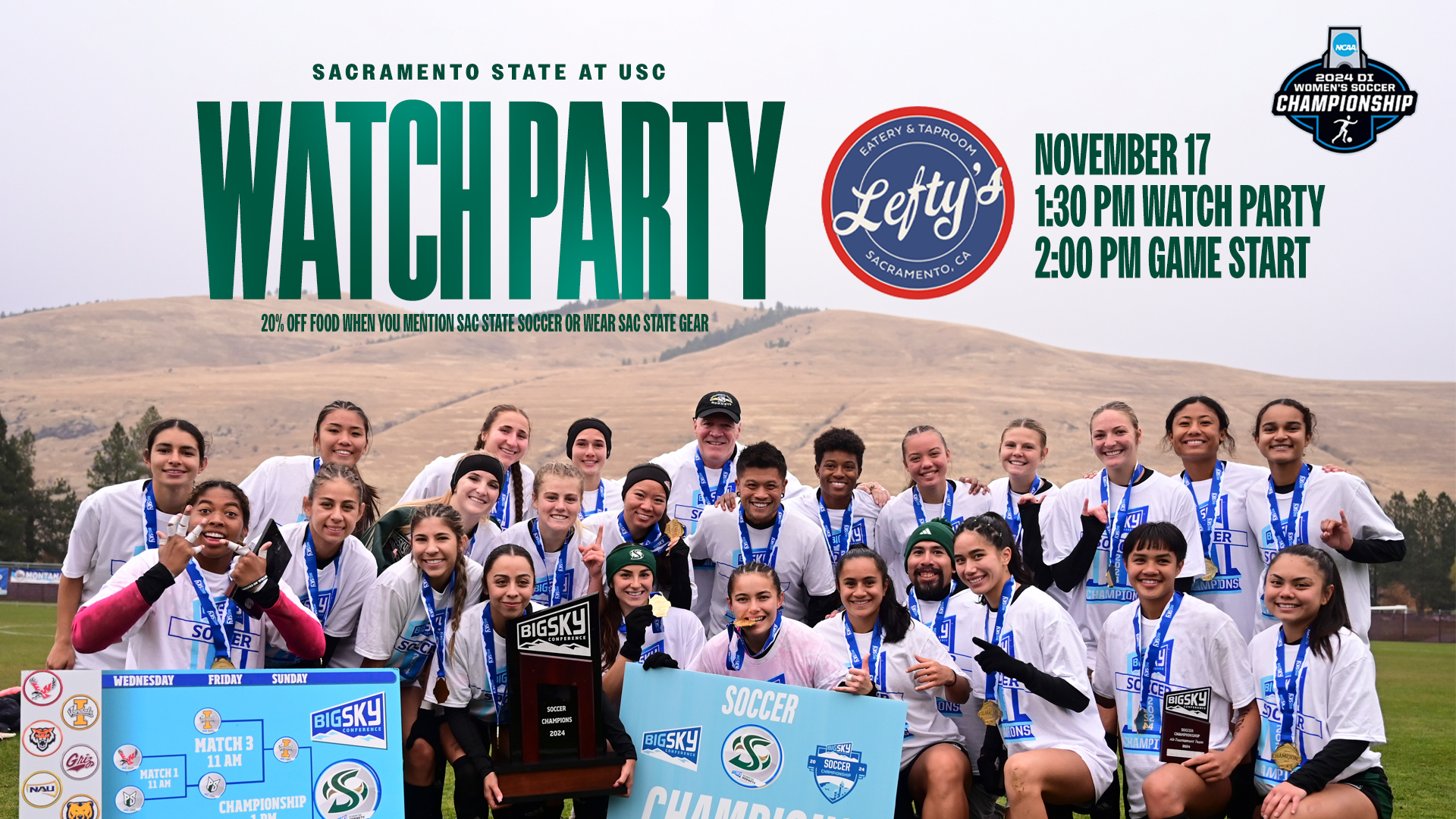 Sacramento State women's soccer team has won the Big Sky Conference Championship