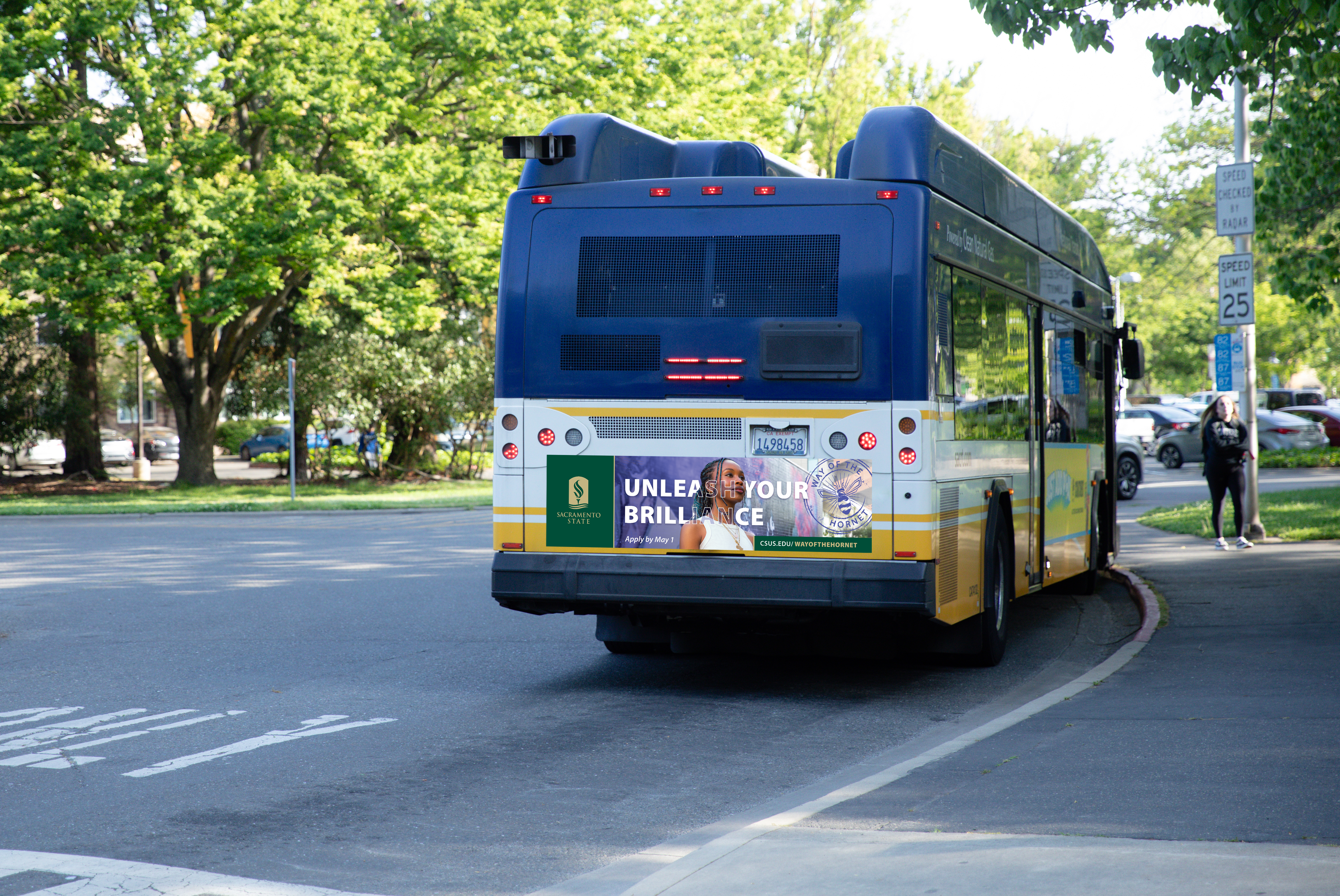 Kennedy on bus tail