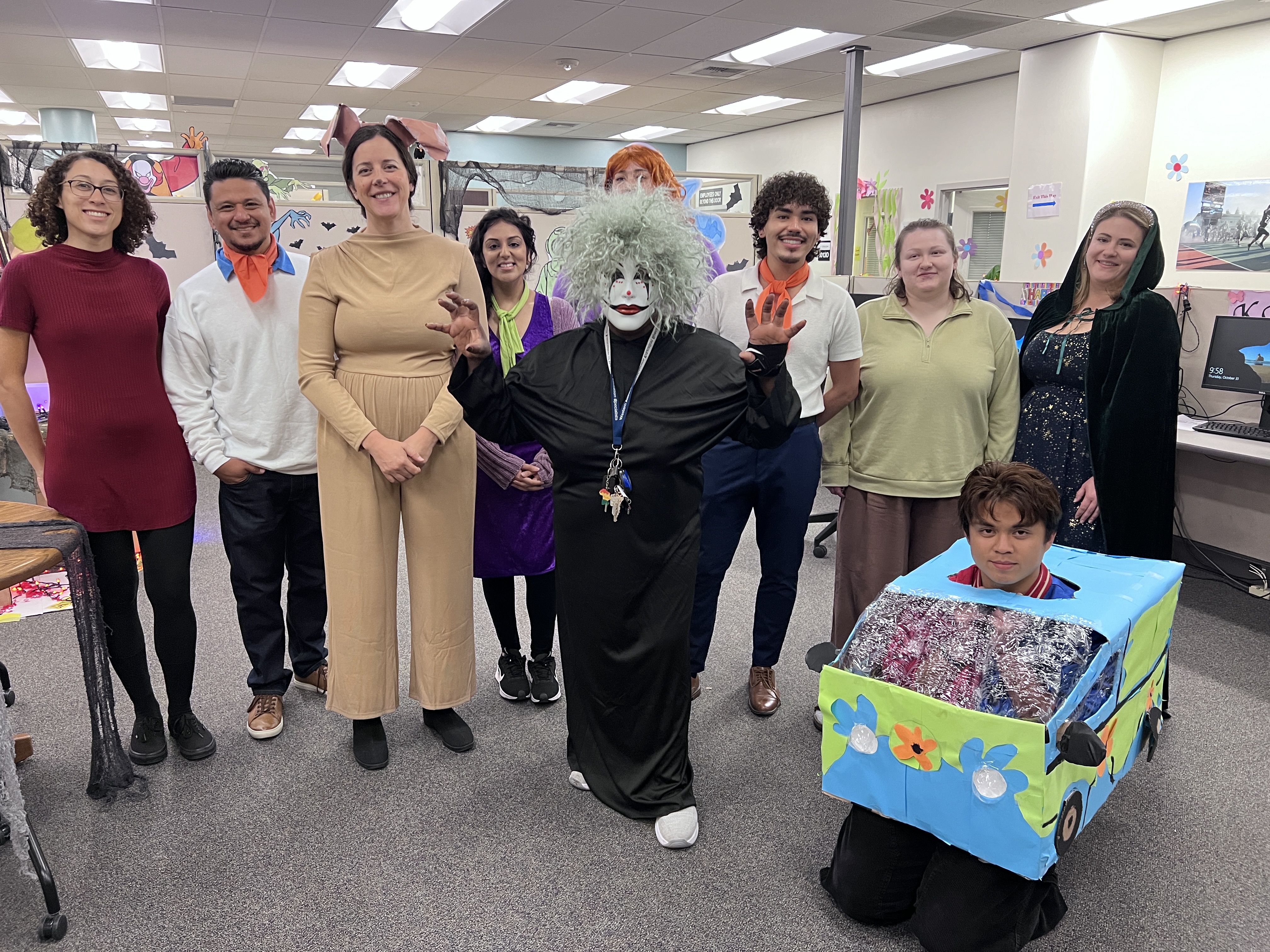 Staff and Advisors dressed up as Scooby Doo characters for Halloween