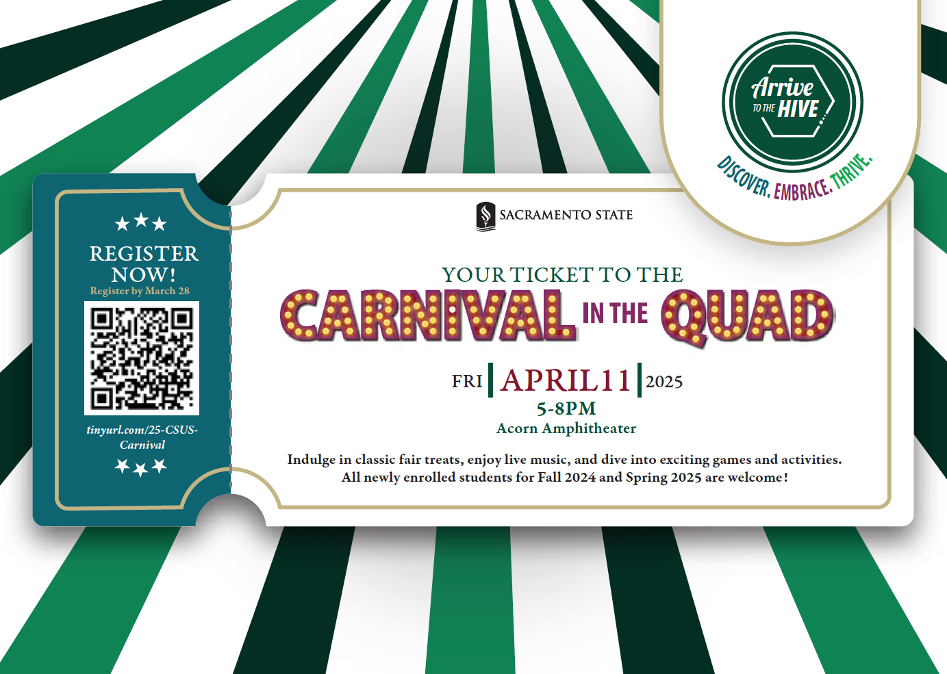 An image of the Carnival in the Quad flier on April 11, 2025 at Sac State